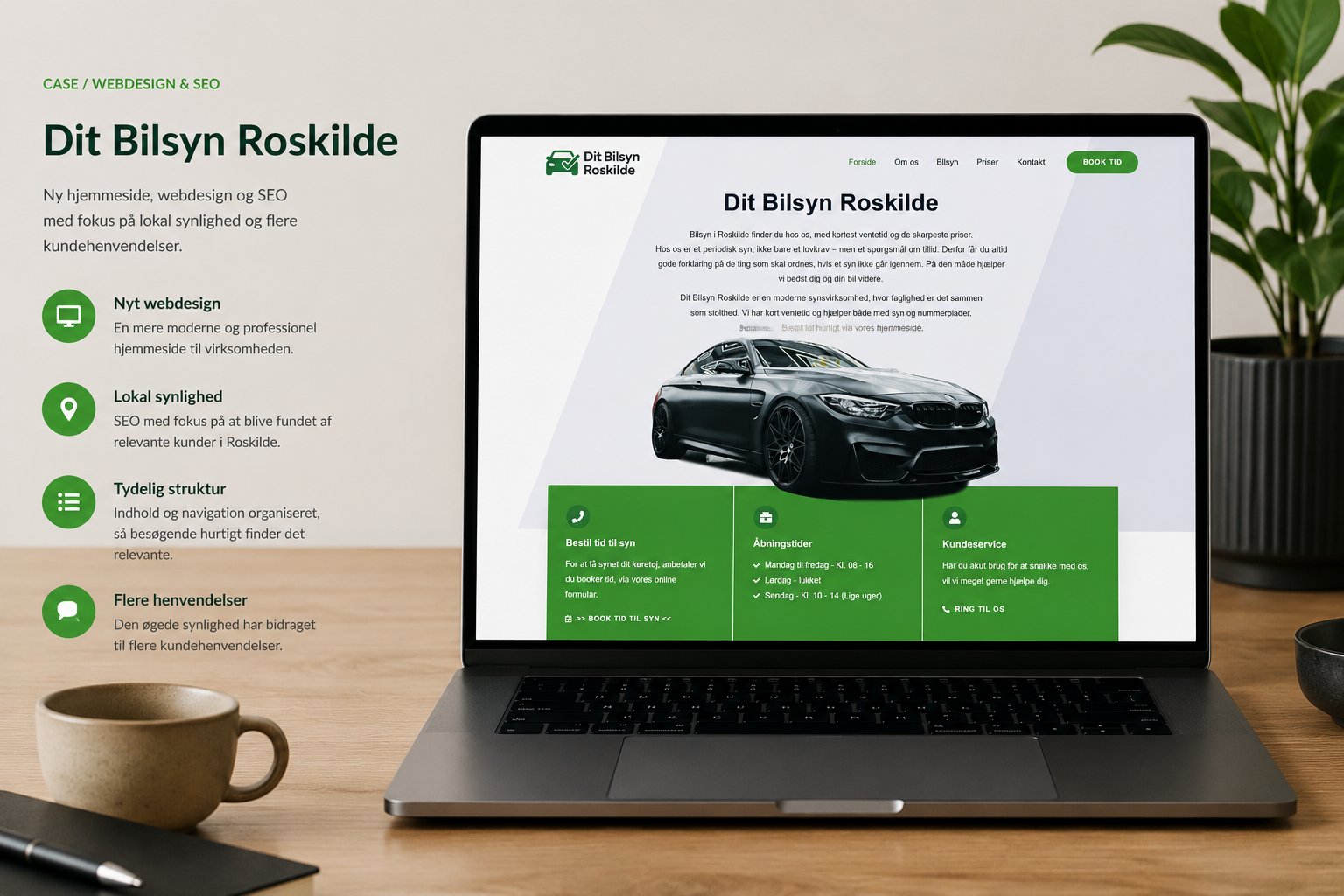 Dit Bilsyn Roskilde - en kunde case med fokus på SEO og mere synlighed, som gav flere kunder